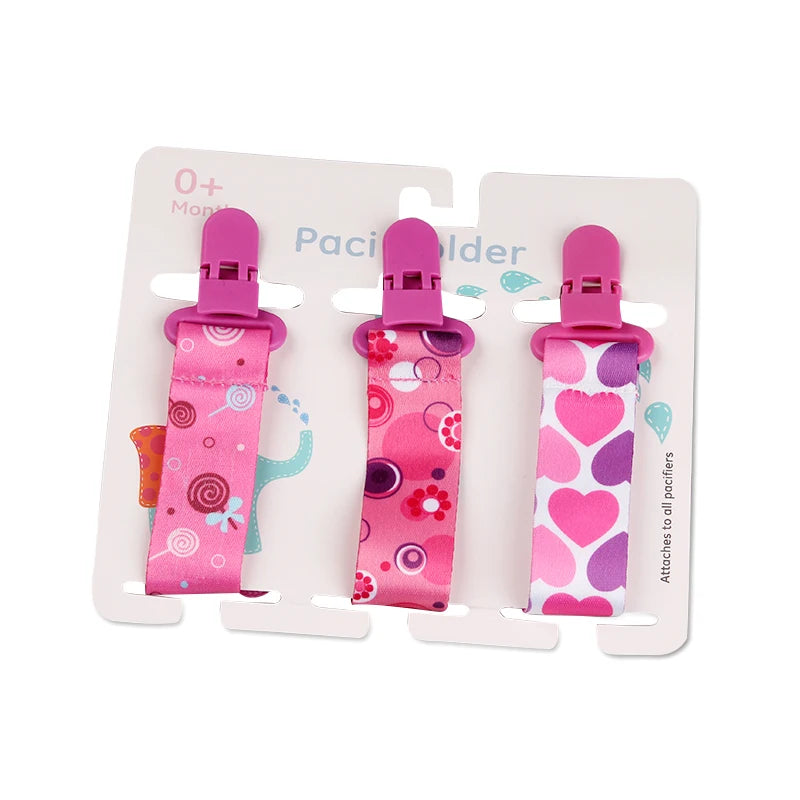 3-Pack Baby Pacifier Clips – Durable Soother Holder & Nipple Chain