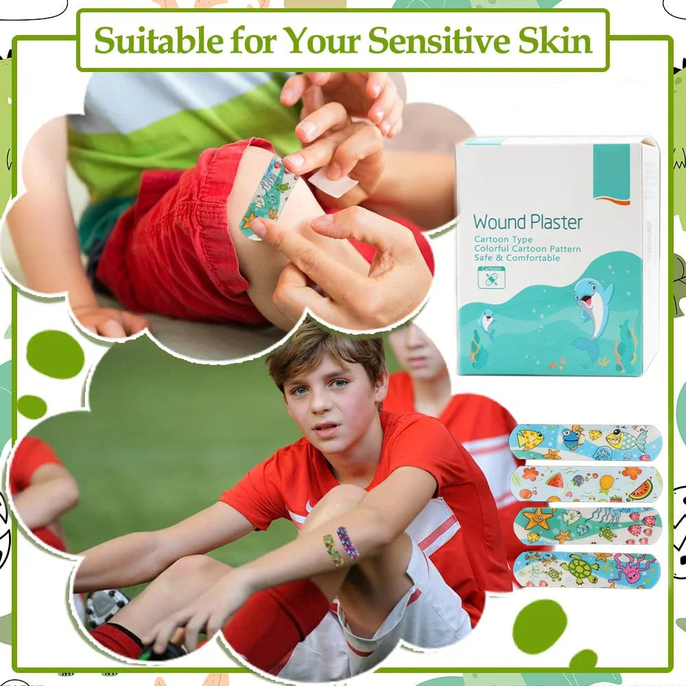 Kids Cute Cartoon Bandages Flexible Adhesive Animal Fruit and Happy Strips