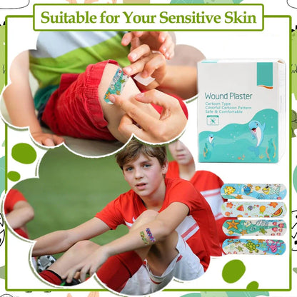 Kids Cute Cartoon Bandages Flexible Adhesive Animal Fruit and Happy Strips