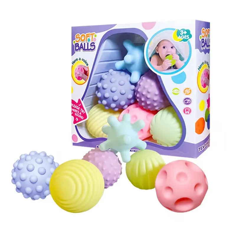 6 PCS Baby Toys Sensory Balls and Bath Time Set For Children