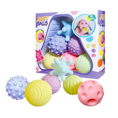 6 PCS Baby Toys Sensory Balls and Bath Time Set For Children