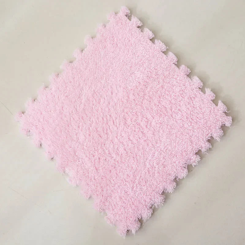 Warm Plush Floor Tiles – Interlocking Play Mat Puzzle Carpet for Babies, Kids, Pets & Exercise Areas