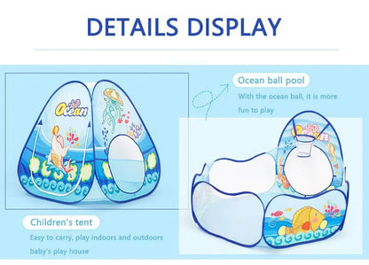 3-in-1 Kids Play Tent with Tunnel & Ball Pit — Foldable, Water-Resistant (Ages 3–6)
