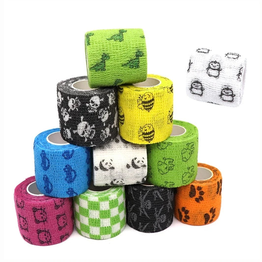 Animal Print Self-Adhesive Wrap for Kids — 2.5 cm / 5 cm (1.9 m roll, stretches to ~4.5 m)