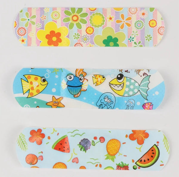 Kids Cute Cartoon Bandages Flexible Adhesive Animal Fruit and Happy Strips