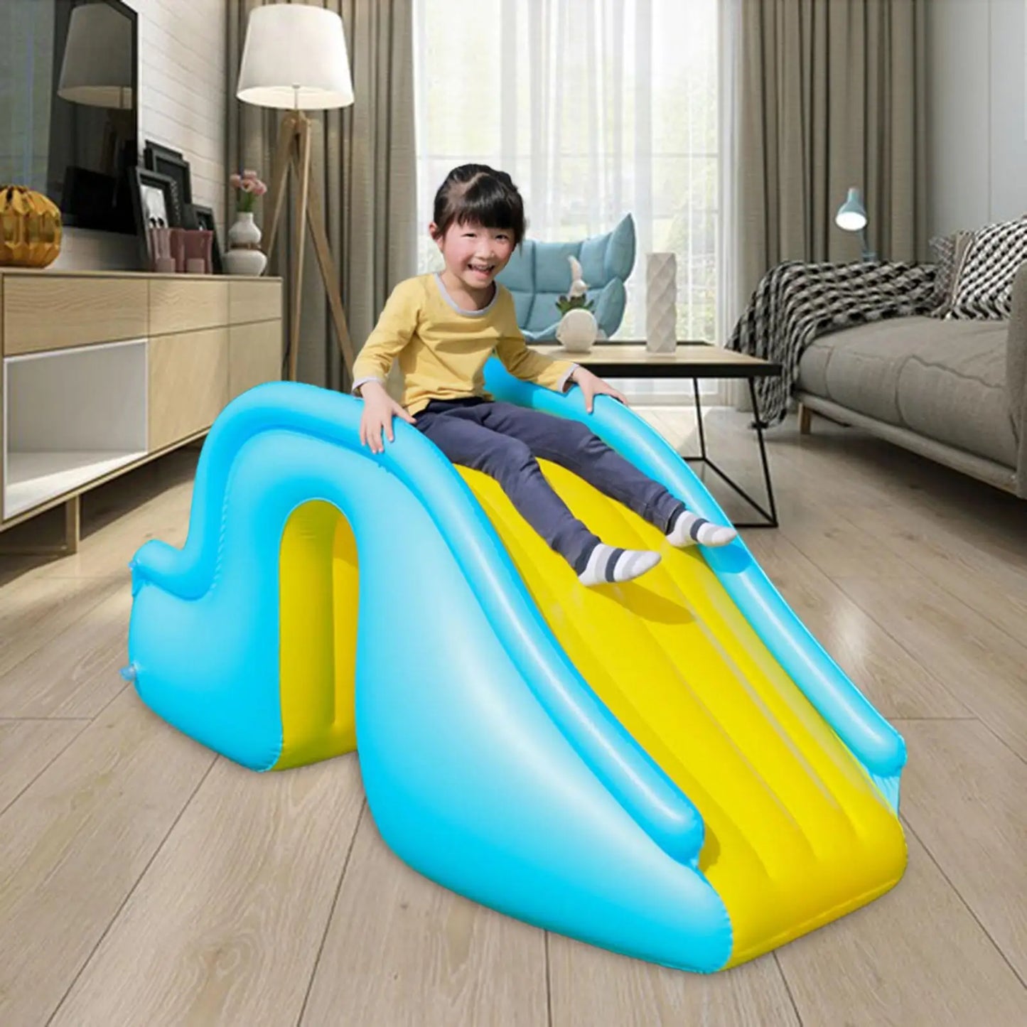 Inflatable Children's Ball Pool Slide Inflatable Pool Slide Strong Kids Slide for Outdoor Backyard above Ground Pool Garden