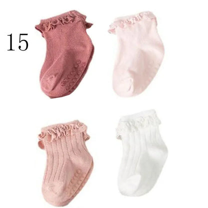 4 Pair new baby children's non-slip autumn winter cotton socks