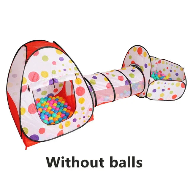 3-in-1 Kids Play Tent with Tunnel & Ball Pit — Foldable, Water-Resistant (Ages 3–6)