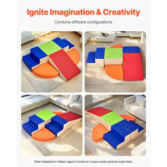 6-Piece Foam Climbing Blocks — Soft Play Set for Toddlers