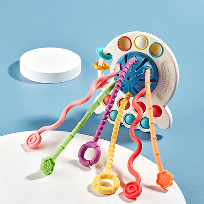 7-in-1 Montessori Baby Toys for 0-3 Years | Sensory Shape Sorter; Pull String Educational Game for Infants and Toddlers