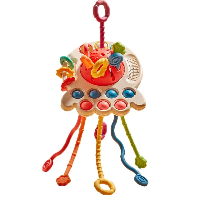 7-in-1 Montessori Baby Toys for 0-3 Years | Sensory Shape Sorter; Pull String Educational Game for Infants and Toddlers