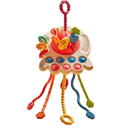 7-in-1 Montessori Baby Toys for 0-3 Years | Sensory Shape Sorter; Pull String Educational Game for Infants and Toddlers