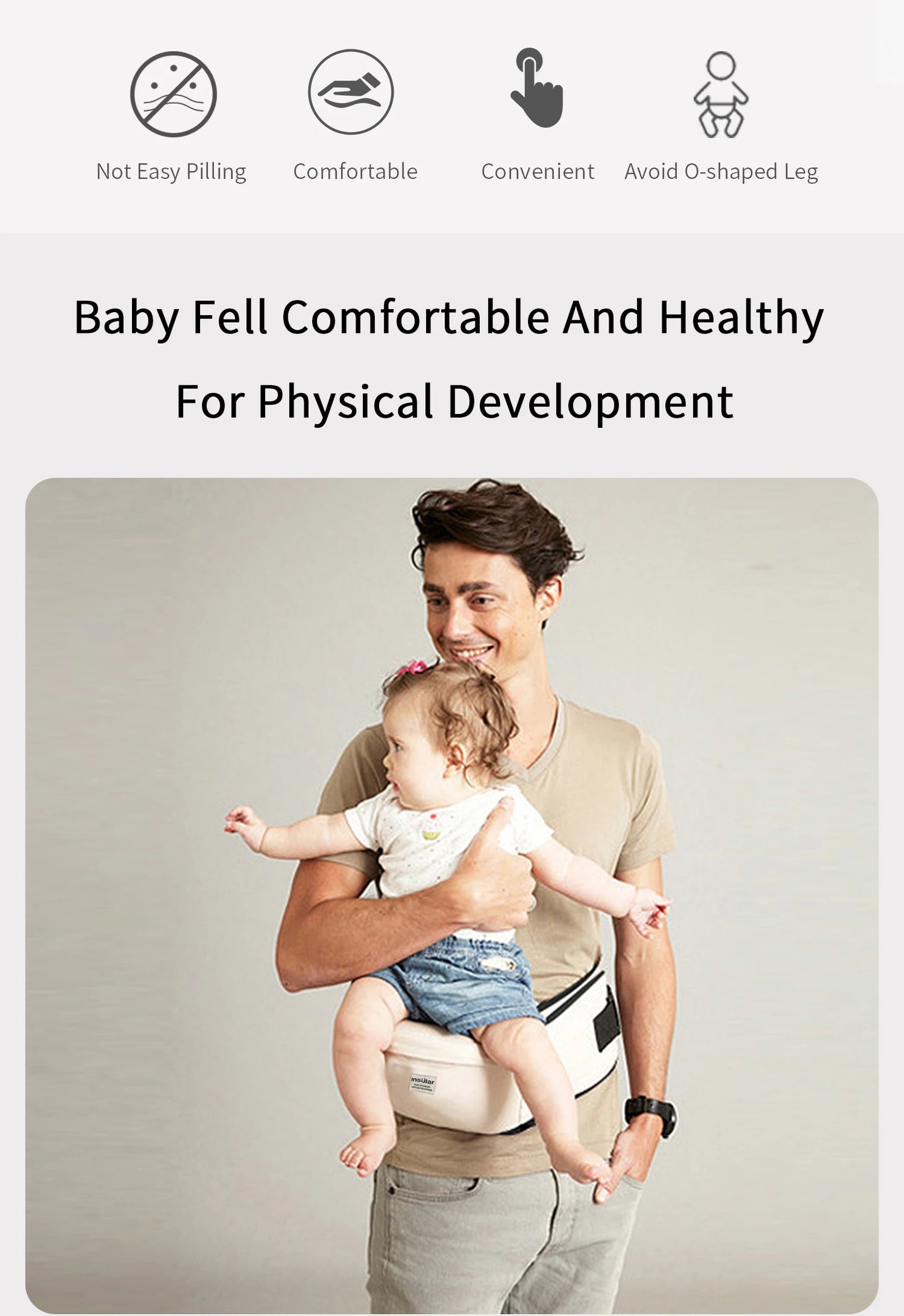 Baby Carrier Waist Stool with Hip Seat – Adjustable Sling & Backpack for Infants and Toddlers