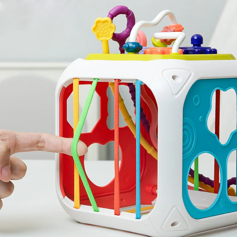 7-in-1 Montessori Baby Toys for 0-3 Years | Sensory Shape Sorter; Pull String Educational Game for Infants and Toddlers