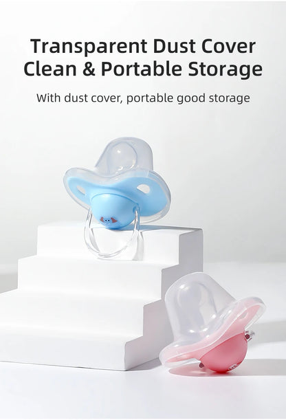 Premium Cartoon Silicone Baby Pacifier with Storage Box – Thumb Shape Soother for Newborns &amp; Toddlers
