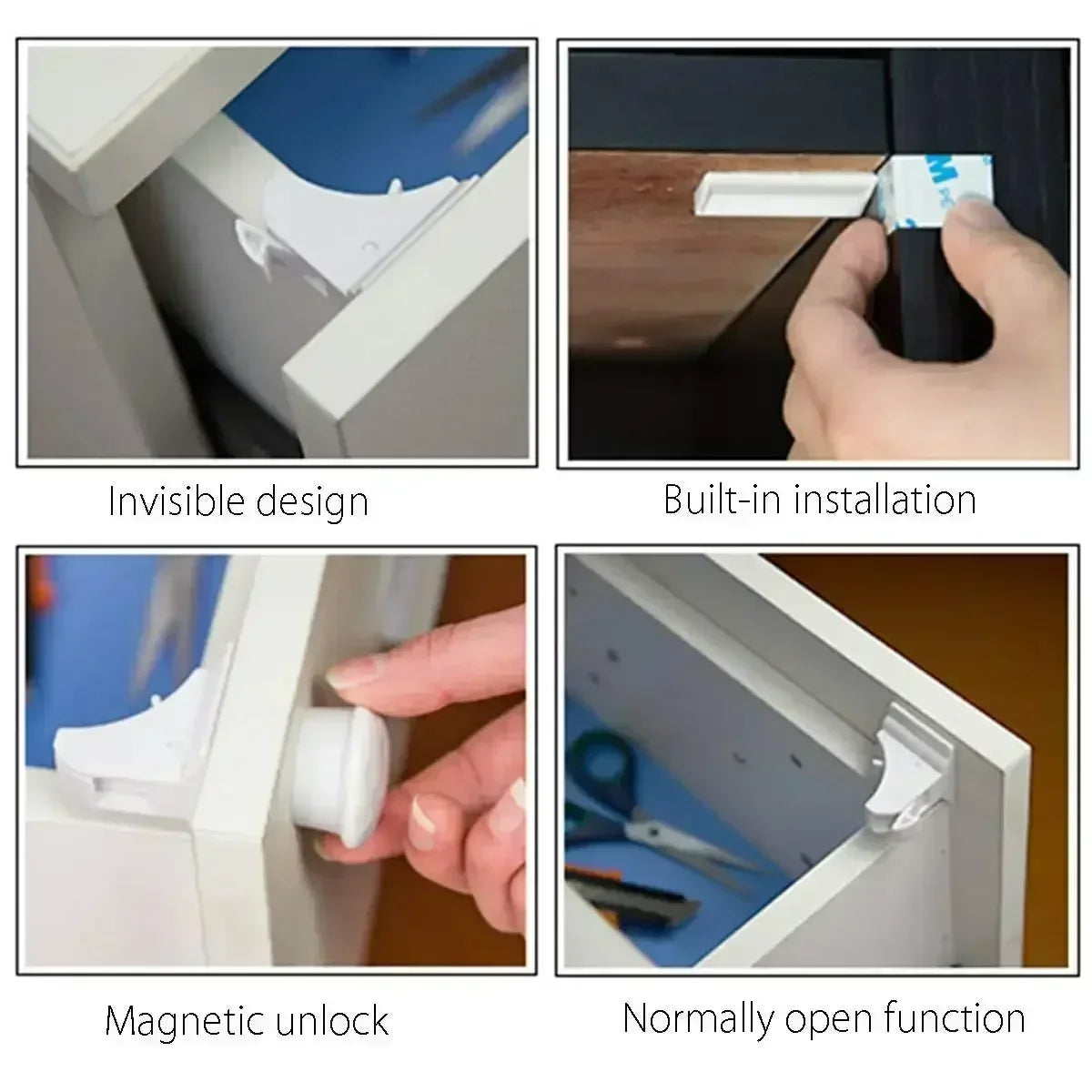 Magnetic Baby Safety Drawer Locks - No Drill Cabinet Protection