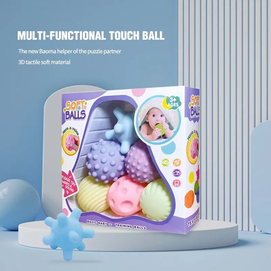 6 PCS Baby Toys Sensory Balls and Bath Time Set For Children