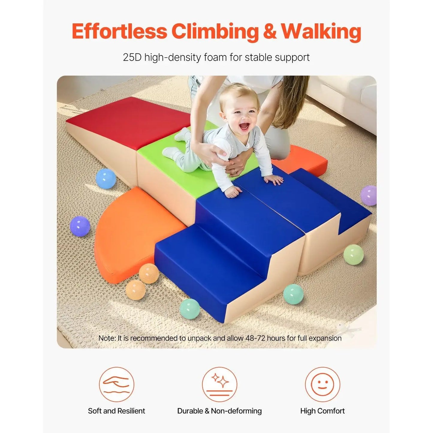 6-Piece Foam Climbing Blocks — Soft Play Set for Toddlers