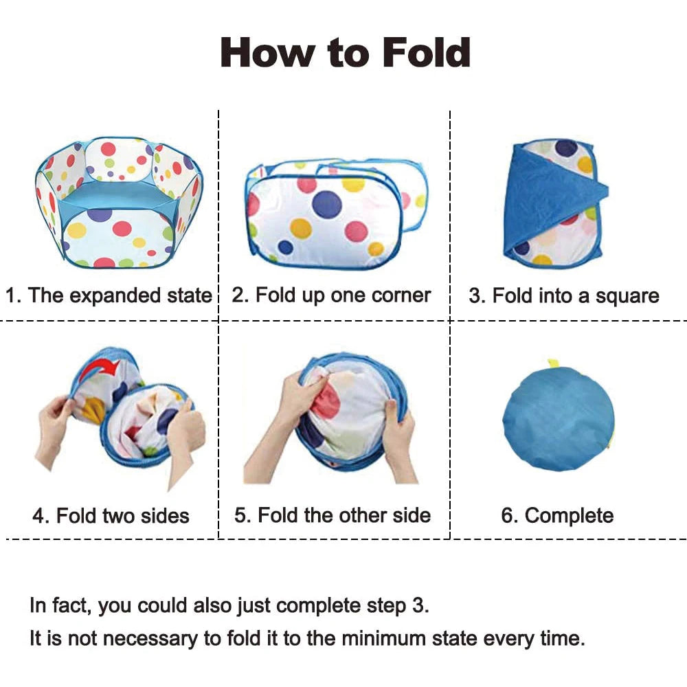 Foldable Kids Ball Pool Play Pen— Indoor/Outdoor (Balls Not Included)