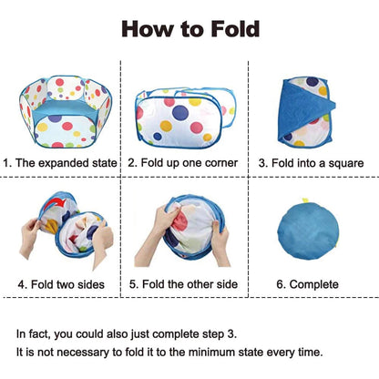 Foldable Kids Ball Pool Play Pen— Indoor/Outdoor (Balls Not Included)