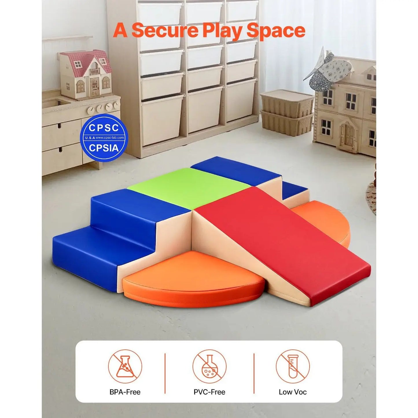 6-Piece Foam Climbing Blocks — Soft Play Set for Toddlers