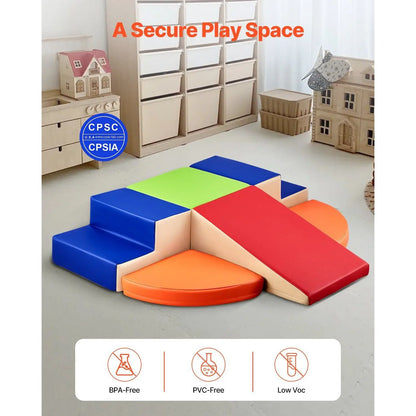 6-Piece Foam Climbing Blocks — Soft Play Set for Toddlers