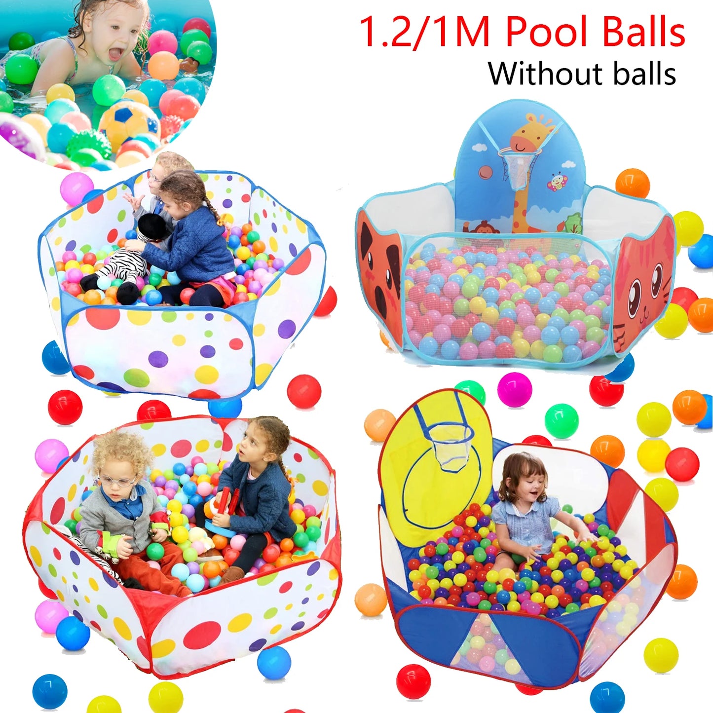 Foldable Kids Ball Pool Play Pen— Indoor/Outdoor (Balls Not Included)