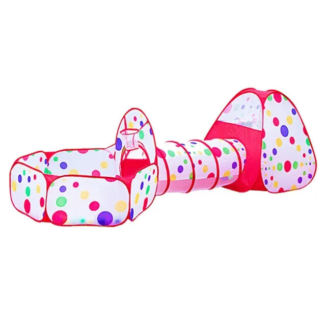 3-in-1 Kids Play Tent with Tunnel & Ball Pit — Foldable, Water-Resistant (Ages 3–6)