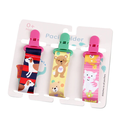 3-Pack Baby Pacifier Clips – Durable Soother Holder & Nipple Chain