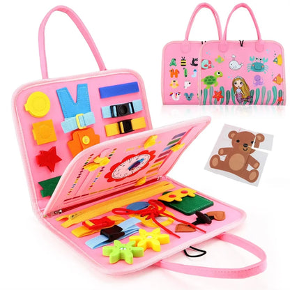 Montessori Busy Board Toys for Preschoolers – Sensory Development, Educational Travel Toys, and Fine Motor Skill Learning Gifts