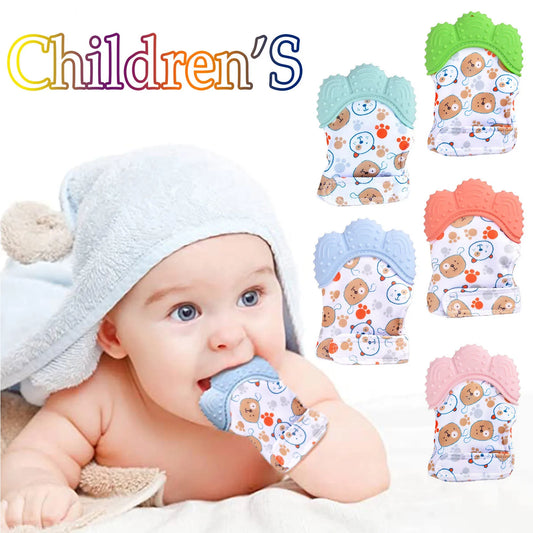 Baby Teether Cartoon Printed Children'S Gloves For Children And Babies Teethers Anti Eating Hand Teething Chewing Toy Baby Stuff