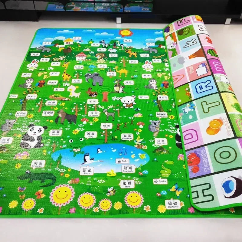 Double Sided Educational Baby Play Mat – Large Foldable Foam Activity Rug | 5 Sizes, Safe Crawling Carpet for Kids & Toddlers