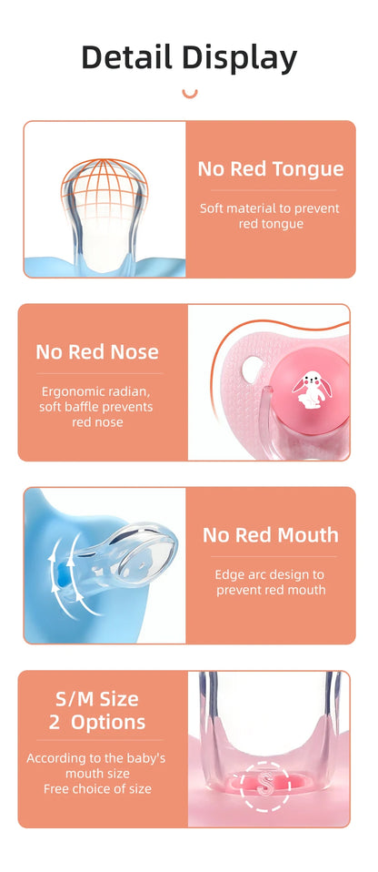 Premium Cartoon Silicone Baby Pacifier with Storage Box – Thumb Shape Soother for Newborns &amp; Toddlers