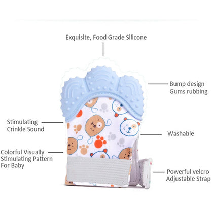 Baby Teether Cartoon Printed Children'S Gloves For Children And Babies Teethers Anti Eating Hand Teething Chewing Toy Baby Stuff