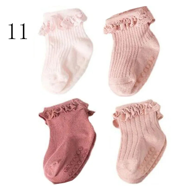 4 Pair new baby children's non-slip autumn winter cotton socks