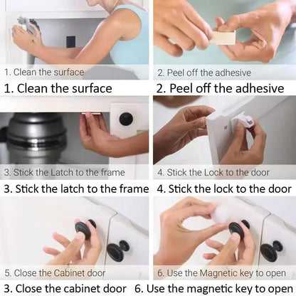 Magnetic Baby Safety Drawer Locks - No Drill Cabinet Protection
