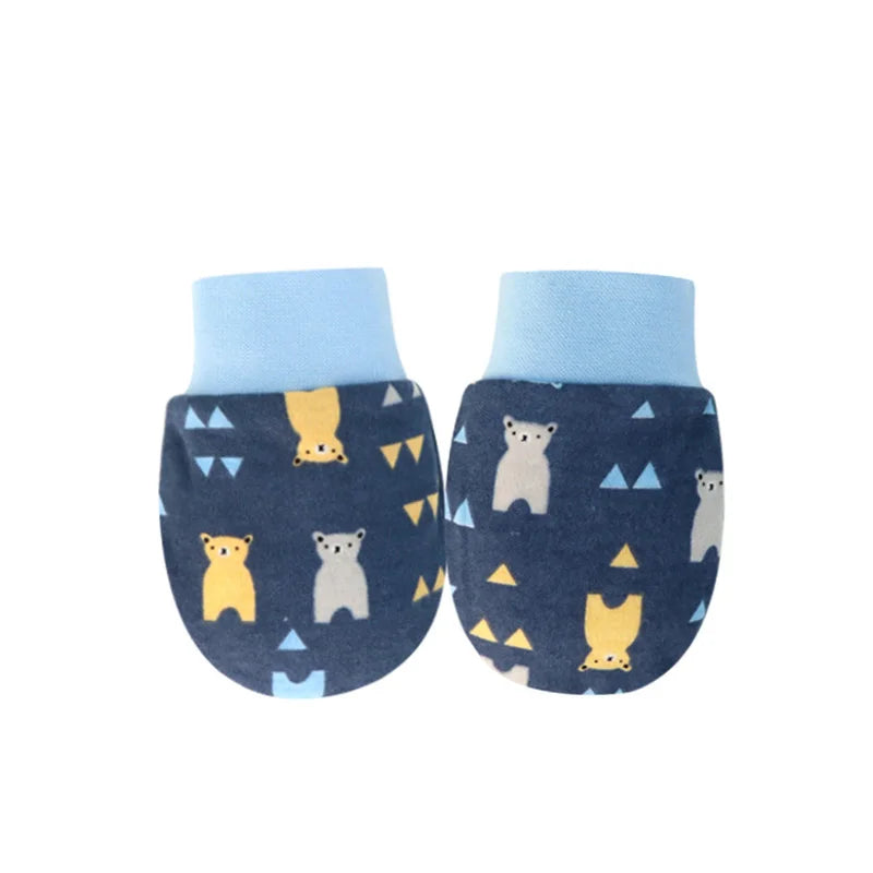 12pcs Baby Mittens for Girls Boys Cartoon Printed Protection Nice and Soft For Crawler