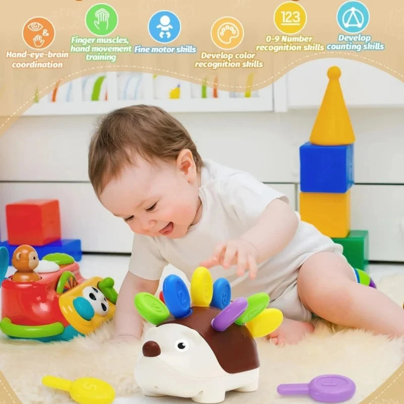 Montessori Sensory Hedgehog Toy — Fine Motor Skills for Ages 1–4