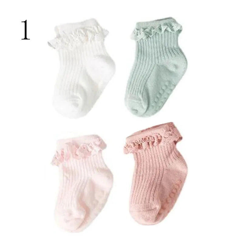 4 Pair new baby children's non-slip autumn winter cotton socks