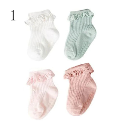 4 Pair new baby children's non-slip autumn winter cotton socks