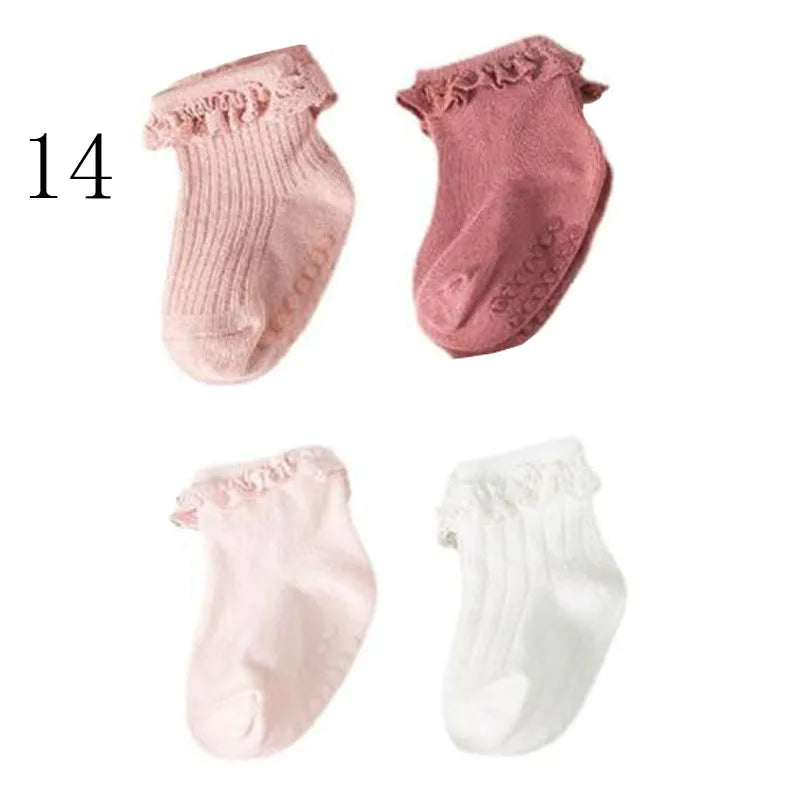 4 Pair new baby children's non-slip autumn winter cotton socks