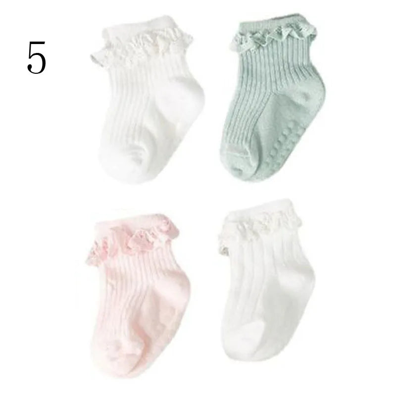 4 Pair new baby children's non-slip autumn winter cotton socks
