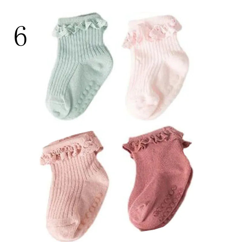 4 Pair new baby children's non-slip autumn winter cotton socks