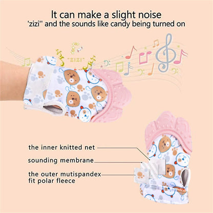 Baby Teether Cartoon Printed Children'S Gloves For Children And Babies Teethers Anti Eating Hand Teething Chewing Toy Baby Stuff