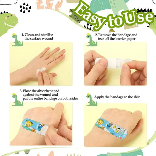 Kids Cute Cartoon Bandages Flexible Adhesive Animal Fruit and Happy Strips