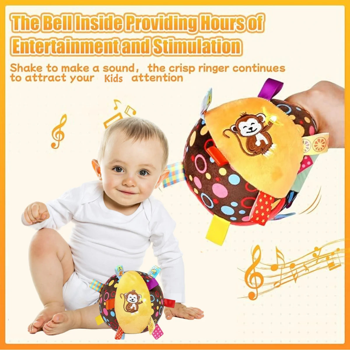Sensory Musical Plush Soft Ball Baby Toy
