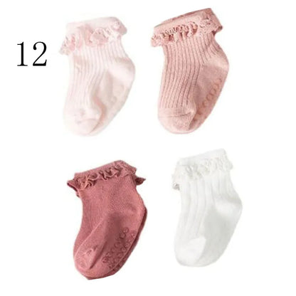 4 Pair new baby children's non-slip autumn winter cotton socks