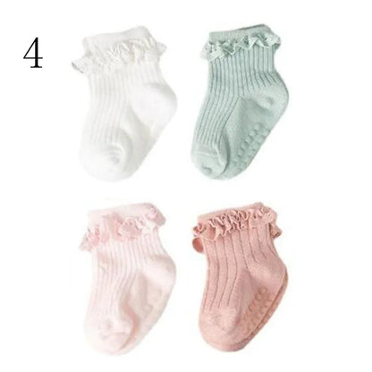 4 Pair new baby children's non-slip autumn winter cotton socks