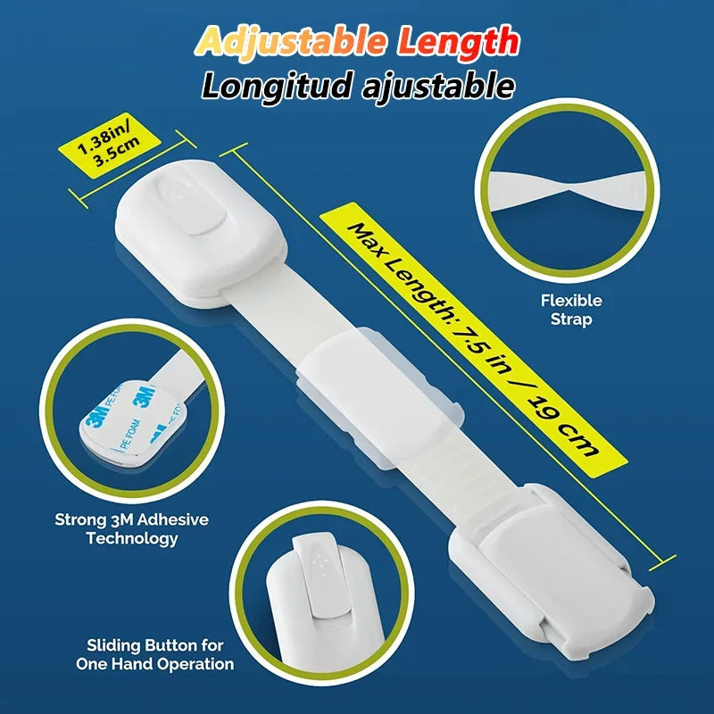 Multi-Use Baby Safety Locks — Cabinets, Drawers, Appliances & More (ABS + TPE, 3M Adhesive)