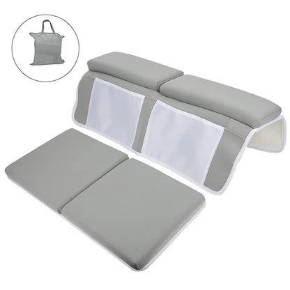 Bath Kneeler and Elbow Rest Pad Set 1.5" Thick Kneeler with Toy Organizer Anti-Slip Cozy Knee Arm Support Quick Dry Kneeling Pad